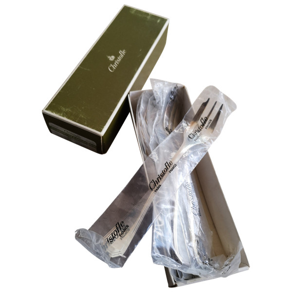 12 fourchettes à gâteaux en métal argenté modèle América orfèvrerie Christofle