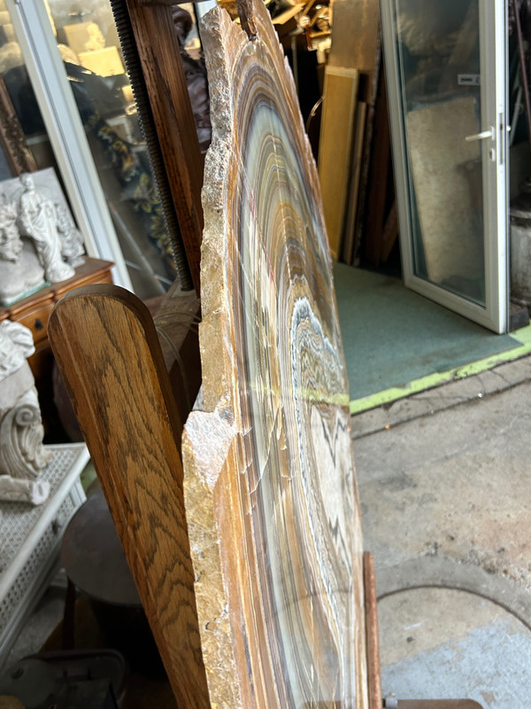 Importante Tranche D’agate - Dimensions H 118 X L 134 Cm Minéraux Décoratif 