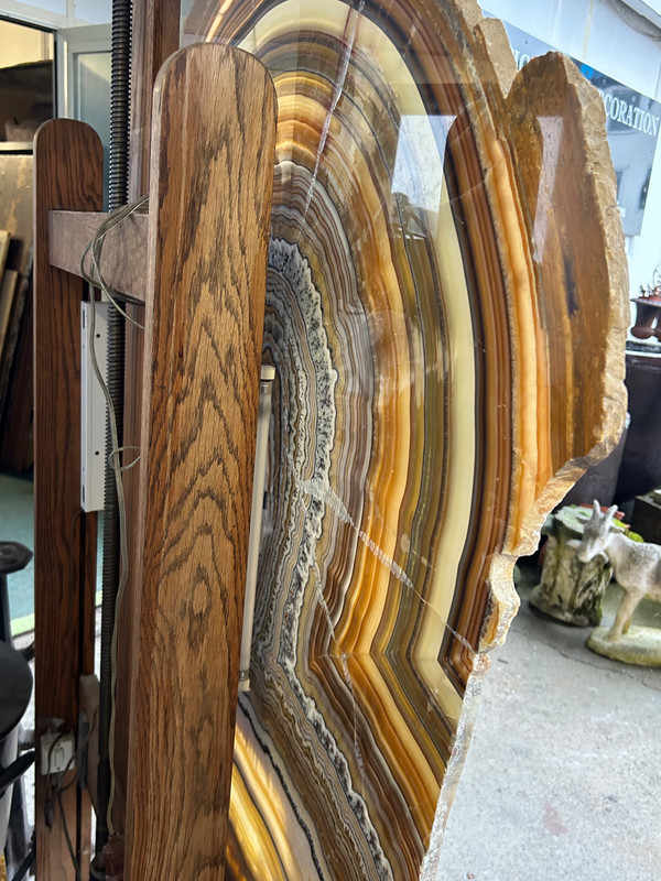 Importante Tranche D’agate - Dimensions H 118 X L 134 Cm Minéraux Décoratif 