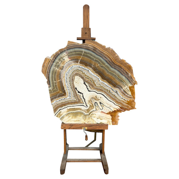 Importante Tranche D’agate - Dimensions H 118 X L 134 Cm Minéraux Décoratif 