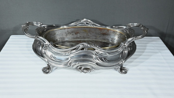 Blumenkasten aus versilberter Bronze, Victor Saglier, Jugendstil - Ende XIX.