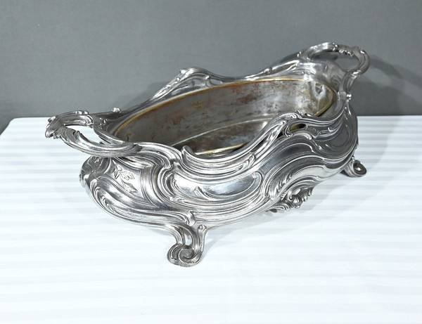 Blumenkasten aus versilberter Bronze, Victor Saglier, Jugendstil - Ende XIX.