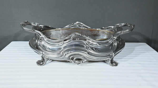 Blumenkasten aus versilberter Bronze, Victor Saglier, Jugendstil - Ende XIX.