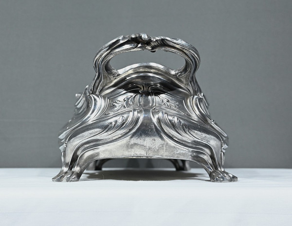 Blumenkasten aus versilberter Bronze, Victor Saglier, Jugendstil - Ende XIX.