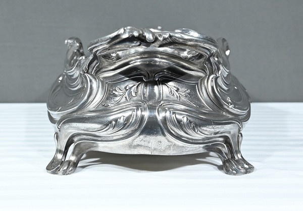 Blumenkasten aus versilberter Bronze, Victor Saglier, Jugendstil - Ende XIX.