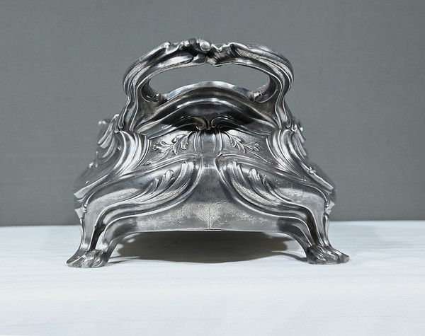 Blumenkasten aus versilberter Bronze, Victor Saglier, Jugendstil - Ende XIX.