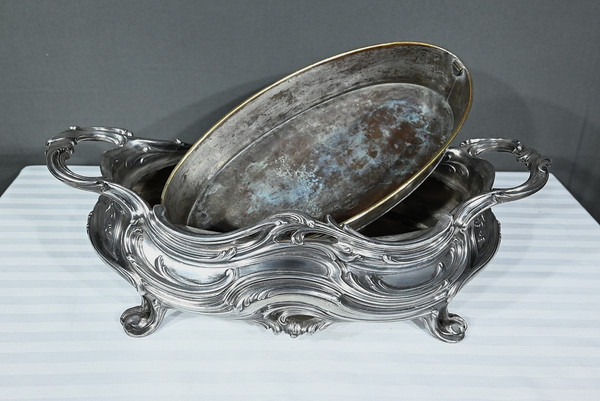Blumenkasten aus versilberter Bronze, Victor Saglier, Jugendstil - Ende XIX.