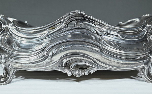 Blumenkasten aus versilberter Bronze, Victor Saglier, Jugendstil - Ende XIX.