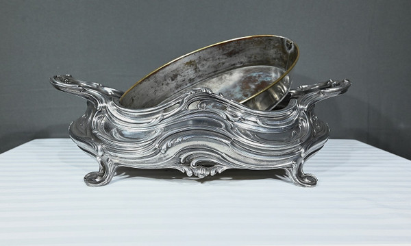 Blumenkasten aus versilberter Bronze, Victor Saglier, Jugendstil - Ende XIX.
