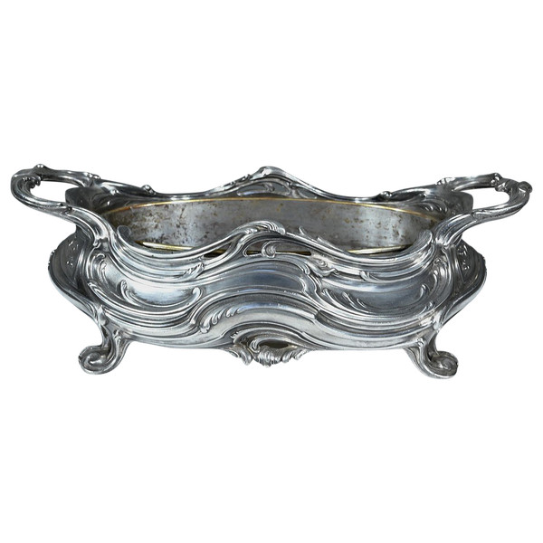 Blumenkasten aus versilberter Bronze, Victor Saglier, Jugendstil - Ende XIX.