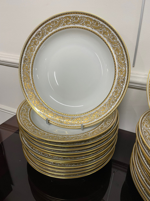 Bernardaud - Set di 24 piatti d'oro in porcellana di Limoges