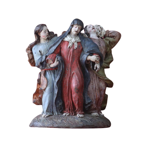 Groupe de femmes, terre cuite, Italie XVIIIes
