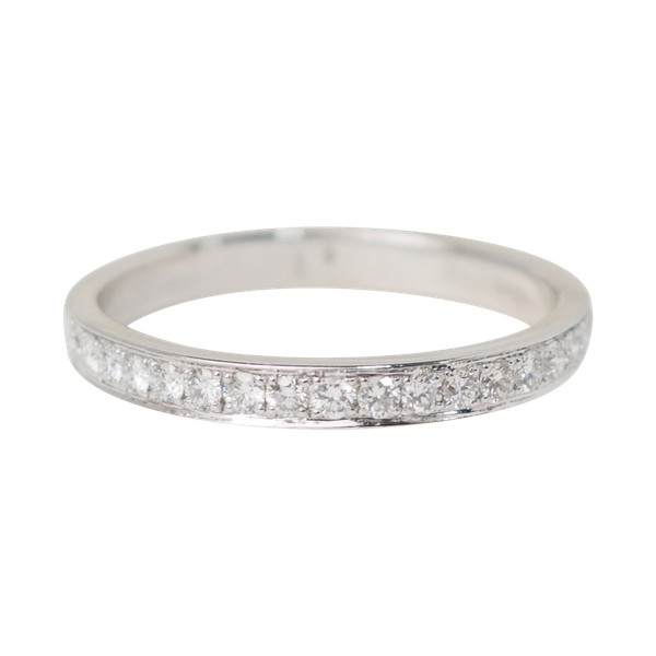 Anello nuziale in oro bianco e diamanti