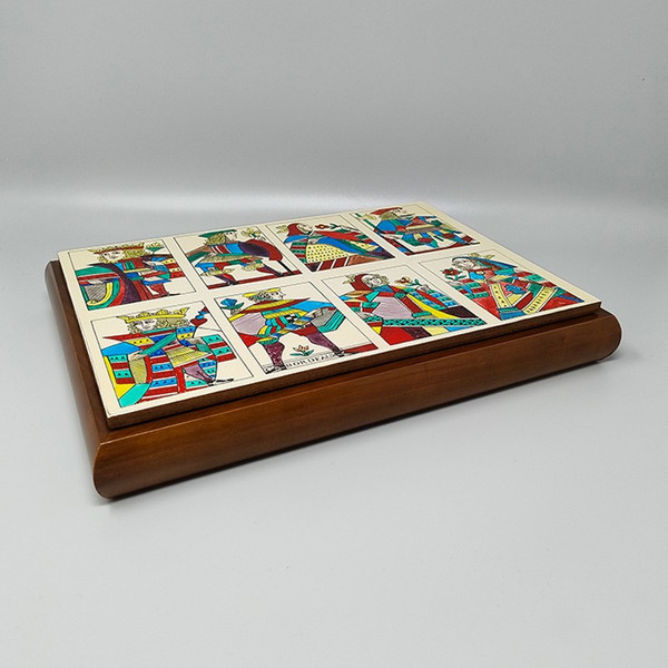 Scatola di carte da gioco originale degli anni '60 di Piero Fornasetti in ottime condizioni. Realizzata in Italia