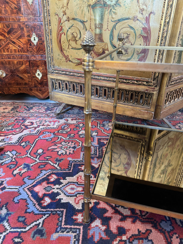 TABLE BASSE EN VERRE EGLOMISE 20ème 