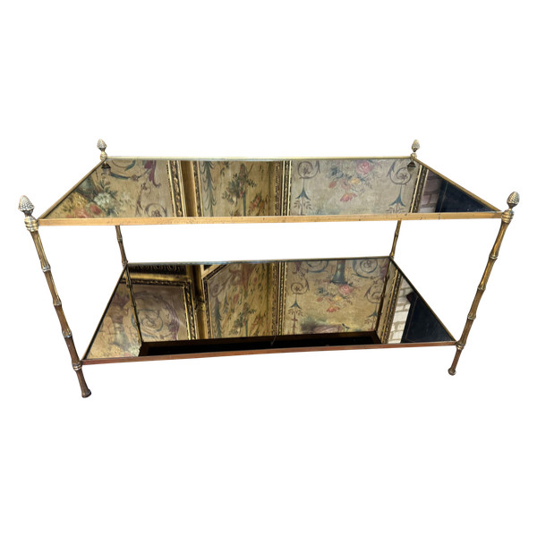 TABLE BASSE EN VERRE EGLOMISE 20ème 