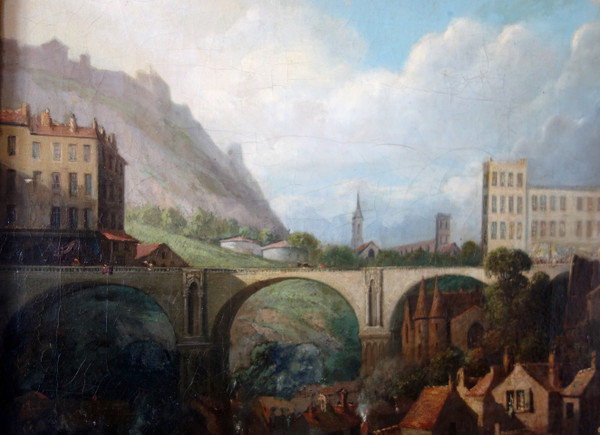 Caprice architectural by J. Paul Martin - large oil on canvas dated 1857 - 91cm x 124cm