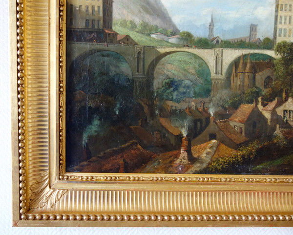 Caprice architectural by J. Paul Martin - large oil on canvas dated 1857 - 91cm x 124cm