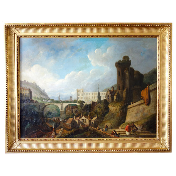 Caprice architectural by J. Paul Martin - large oil on canvas dated 1857 - 91cm x 124cm