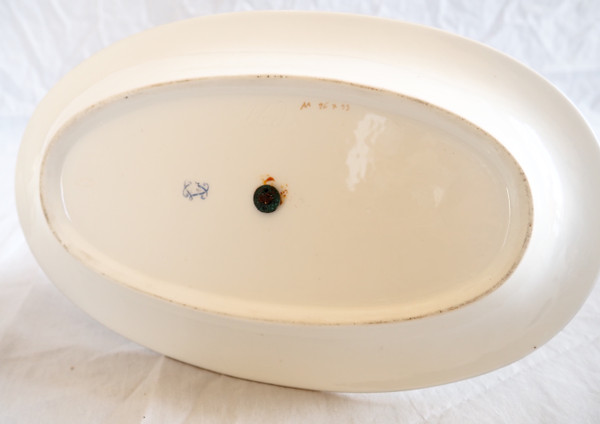 Pair of white and gold Sèvres porcelain sauce boats from the early 19th century - 1820 - signed