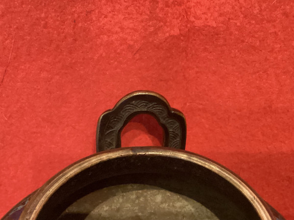 Cloisonné enamel bowl signed