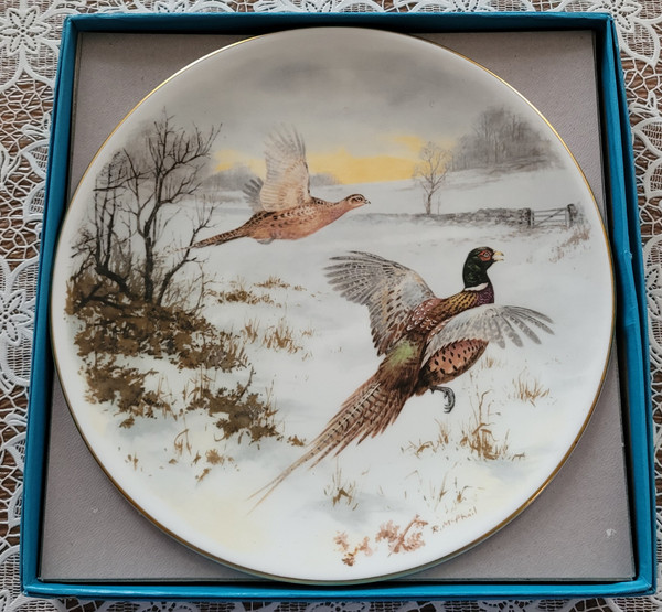 Set of 12 game and feather hunting plates