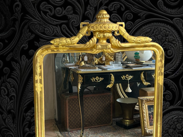 ANTIQUE ALSATIAN MIRROR IN GILDED WOOD (SUPERB GOLD GILDING) FROM THE 50'S