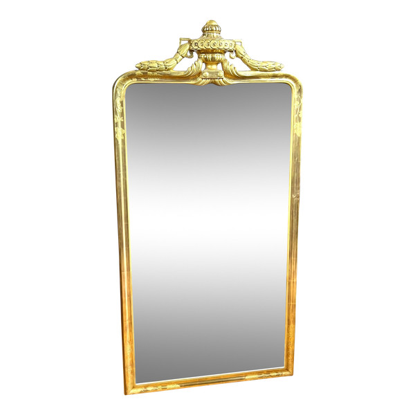 ANTIQUE ALSATIAN MIRROR IN GILDED WOOD (SUPERB GOLD GILDING) FROM THE 50'S