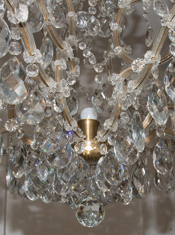 Grande lampadario Marie-Thérèse in cristallo di Boemia anni '20