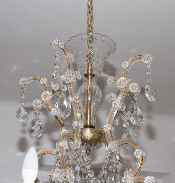 Grande lampadario Marie-Thérèse in cristallo di Boemia anni '20