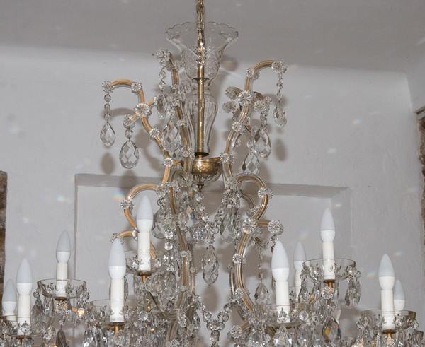 Grande lampadario Marie-Thérèse in cristallo di Boemia anni '20