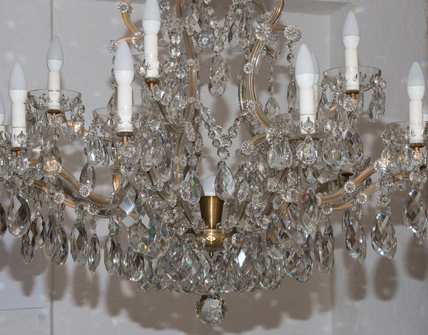 Grande lampadario Marie-Thérèse in cristallo di Boemia anni '20