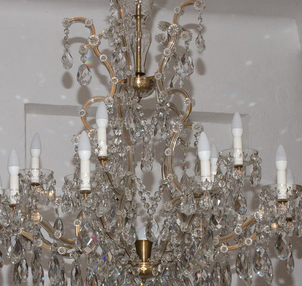 Grande lampadario Marie-Thérèse in cristallo di Boemia anni '20