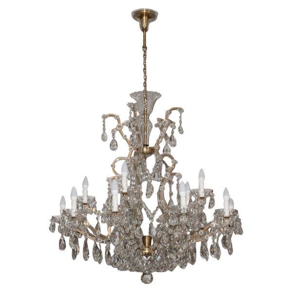Grande lampadario Marie-Thérèse in cristallo di Boemia anni '20