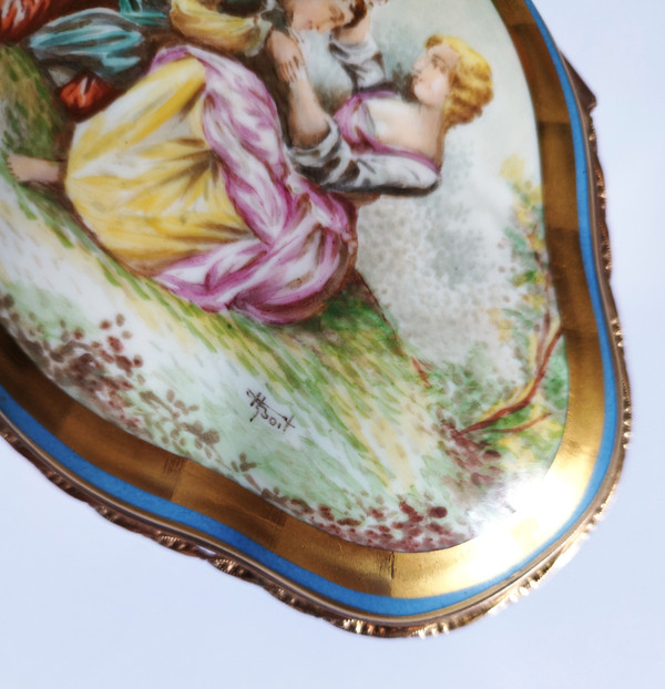Hand Painted Porcelain Box 19th C