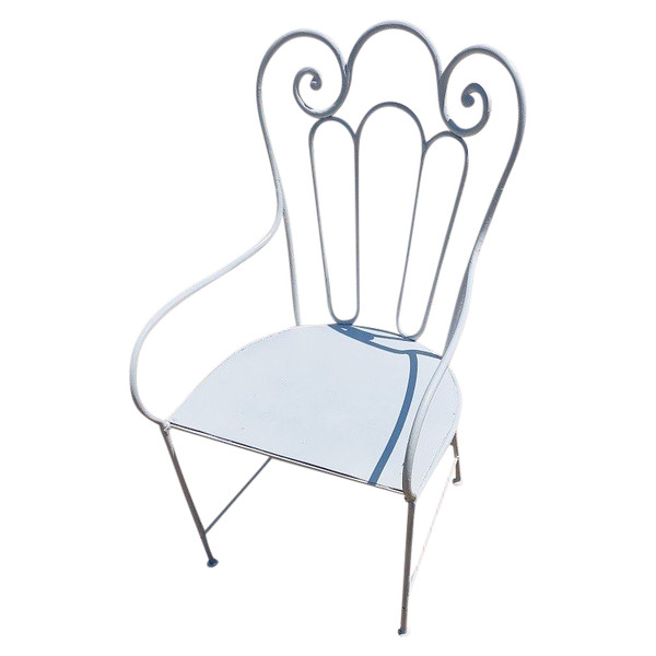 Fauteuil de jardin en fer forgé assise aussi début 1900 