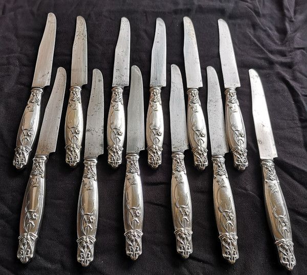12 couteaux de table art nouveau