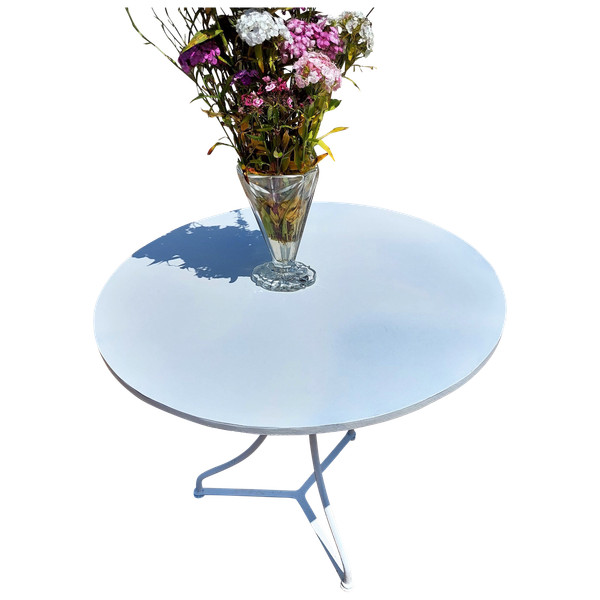 table ou géridon pour jardin en fer forgé 3 pieds début 1900