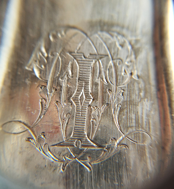 12 couverts de table en argent massif minerve monogramme orfèvre Jean Granvigne mi XIXème