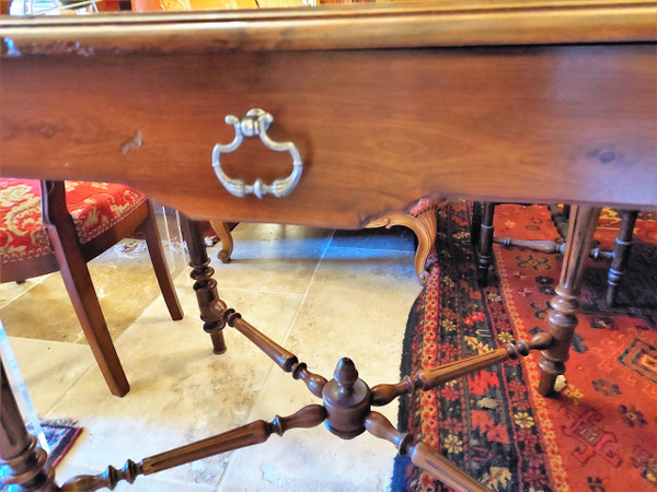 Walnut desk table with 1 drawer Napoleon 3 period