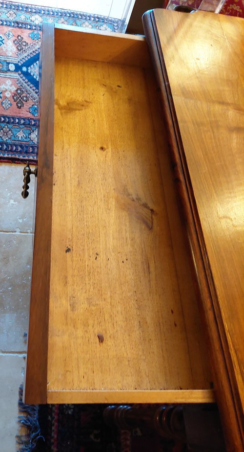 Walnut desk table with 1 drawer Napoleon 3 period