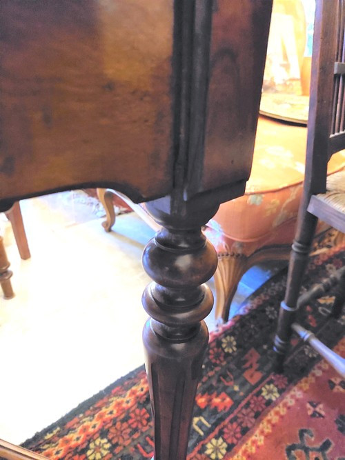 Walnut desk table with 1 drawer Napoleon 3 period