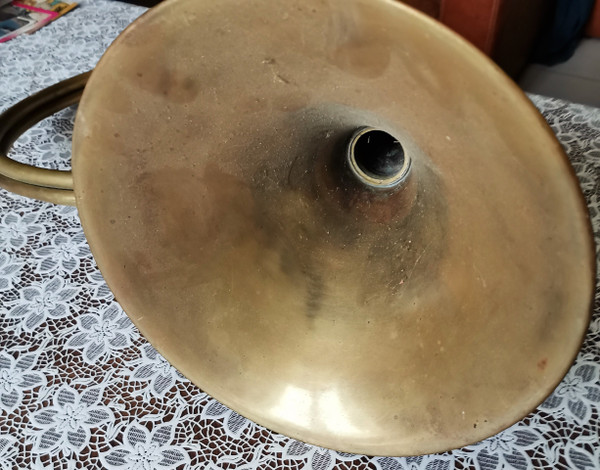 Ancien cor trompe de chasse en laiton début 20ème