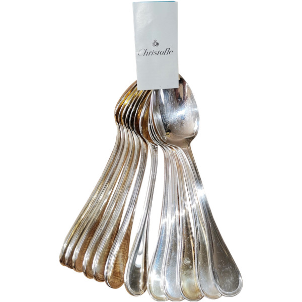 12 Christofle Albi dinner spoons in silver-plated metal