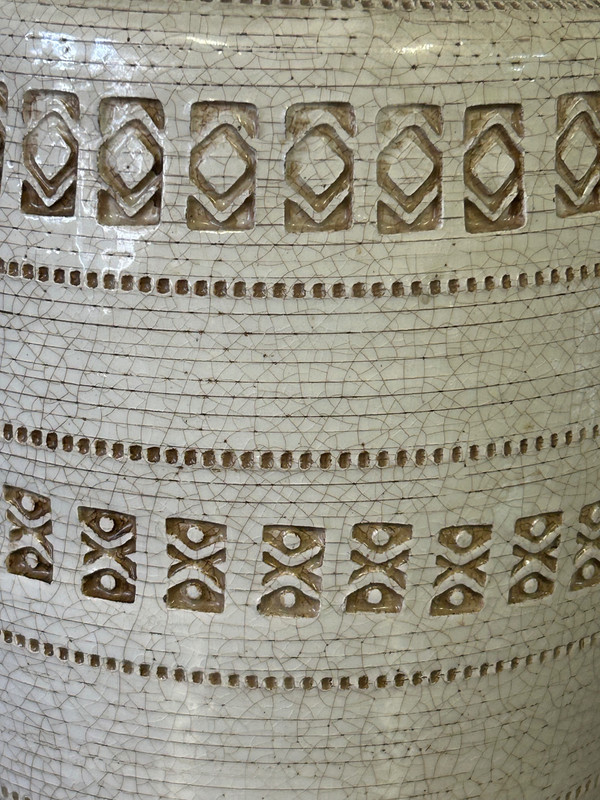 Jean Besnard ( 1889-1958) D'après, Vase à Glaçure Craquelée à Motif Géométrique About 1940