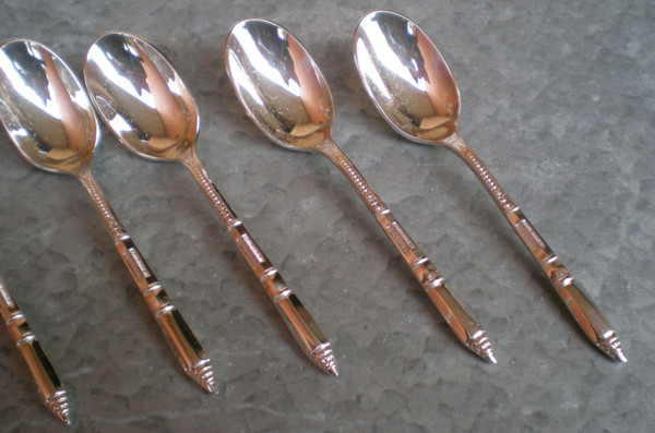 9 Ercuis silver-plated moka spoons