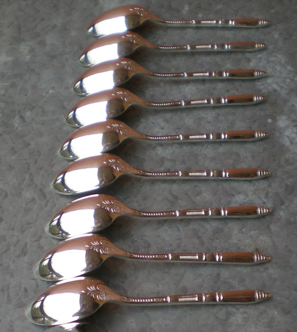 9 Ercuis silver-plated moka spoons