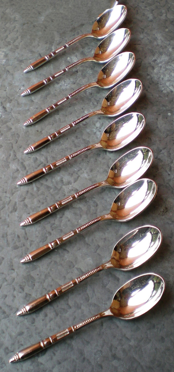 9 Ercuis silver-plated moka spoons