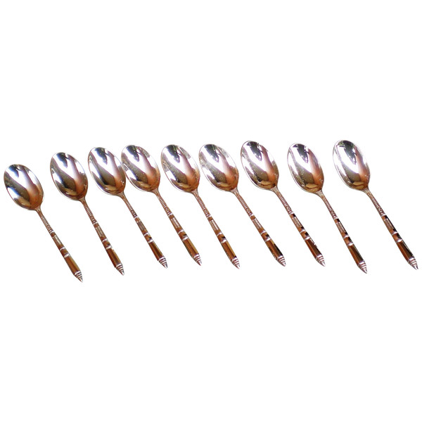 9 Ercuis silver-plated moka spoons