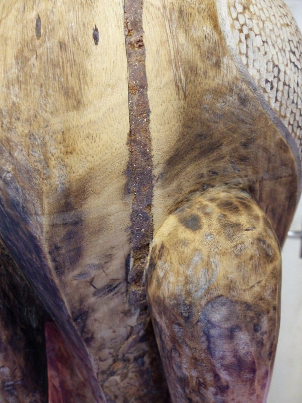 Scultura africana di uccello senoufo calao cote d'ivoire in legno inizio XX secolo